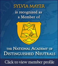Sylvia Mayer is recognized as a member of the National Academy of Distinguished Neutrals